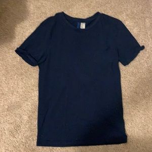 Navy blue breast pocket tee shirt